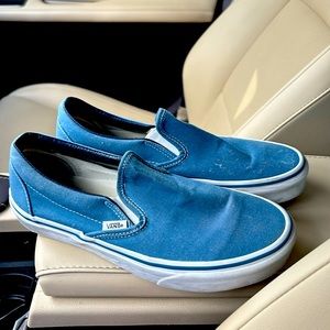 Vans navy blue slip on sneakers